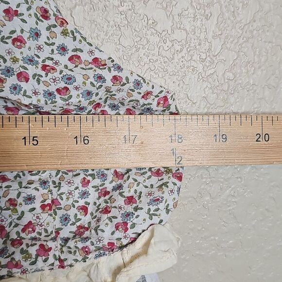 Ian Mosh Strawberry Print Floral Sleeveless Babydoll Tank Top with Ruffle Trim - Picture 7 of 8